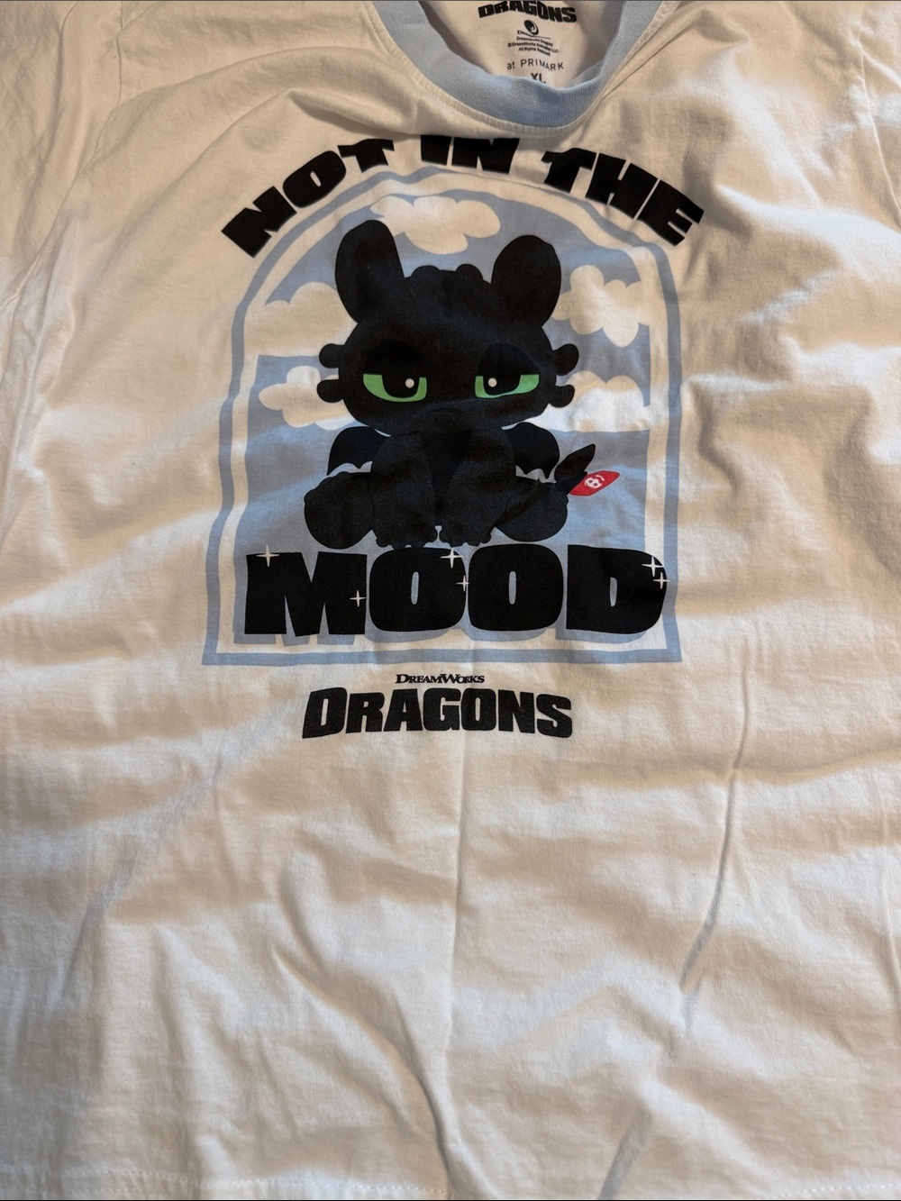 Toothless White & Light Blue 'Not in the Mood' Dragon Pajama Set - Picture 2 of 3